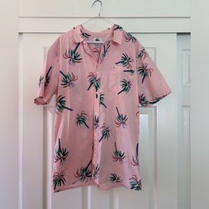 Quiksilver Palm Tree Short Sleeve Button Up Shirt